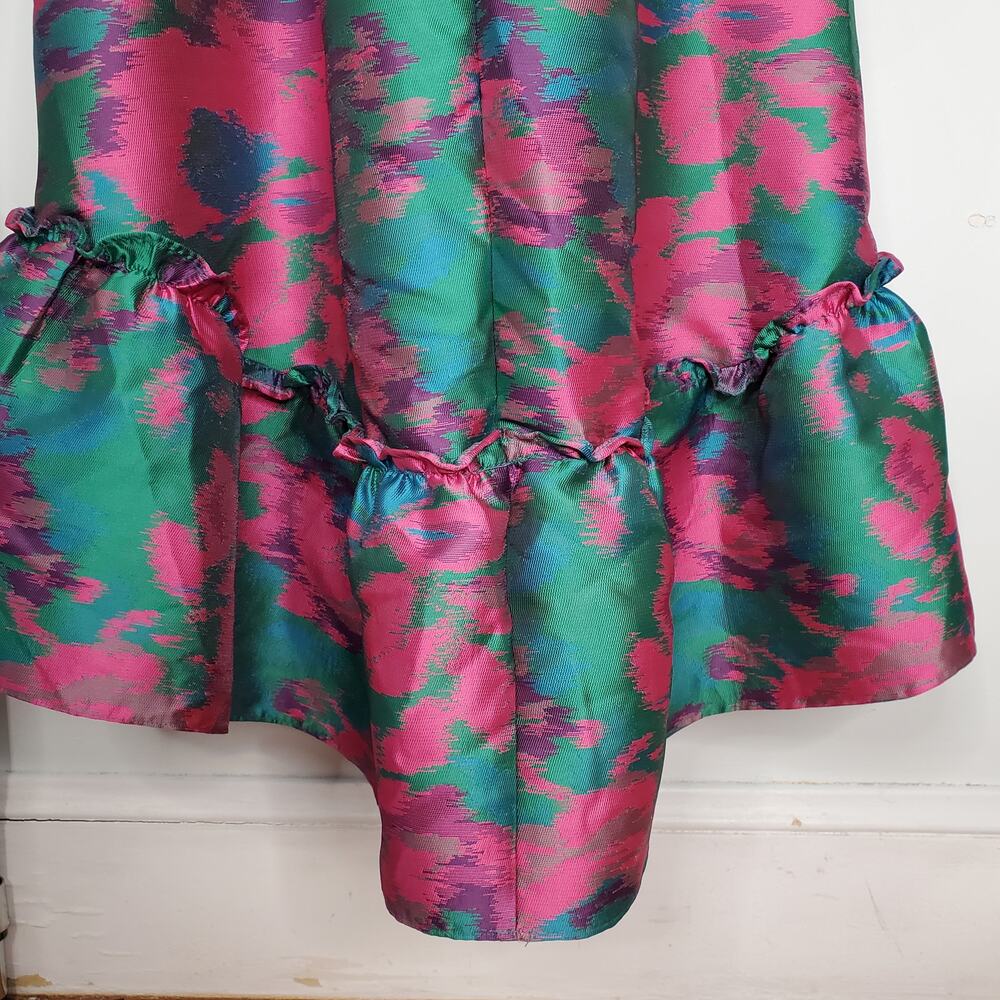 Anthropologie Hutch Jacquard Deep V High Low Midi Dress Pink Size 10 NEW - Picture 8 of 12